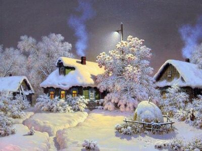 Dorf im Schnee